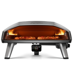 Ooni Koda 2 Max outdoor pizza oven viewed face on, baking two pizzas.